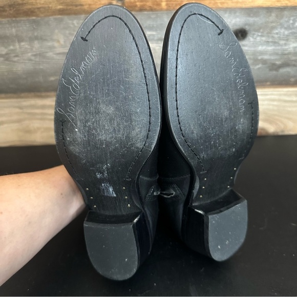 Sam Edelman Petty Leather Zippered Low Heel Ankle Bootie Black Size 7.5 M - Picture 11 of 13